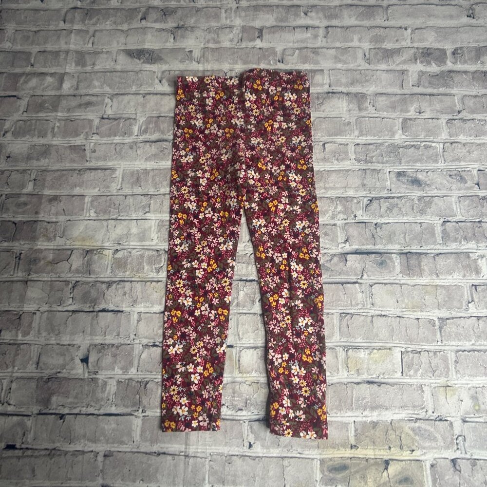 EUC Carters Kids Maroon Yellow Floral Pants Size 5T